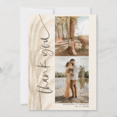 Boho pampasスクリプト5枚結婚の写真感謝していは、 サンキューカード (正面)