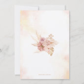 Boho Pampasスペインの花Baby Shower for Girls 招待状 (裏面)