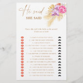 Boho Pampasフローラ彼は彼女はブライダルゲームと言った (正面)