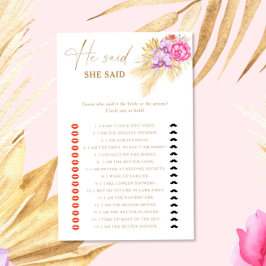 Boho Pampasフローラ彼は彼女はブライダルゲームと言った