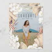 Boho Pampasモダン Grass大学院写真大学 案内状 (正面/裏面)