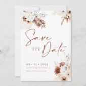 Boho Pampas保存日付招待状 招待状 (正面)