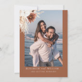 Boho Pampas保存日付招待状 招待状 (裏面)