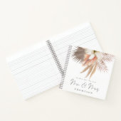 Boho Pampas花模様台本Mr. Mrs Guest Book ノートブック (内部)