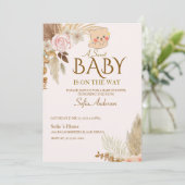 Boho Pampas Baby Shower Invitation (スタンド正面)