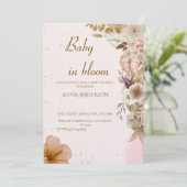 Boho Pampas Baby Shower Invitation ,Neutral Modern 招待状 (スタンド正面)
