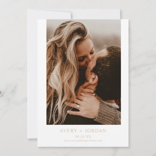 Boho Pampas Beige Grass日付を保存 招待状 (裏面)