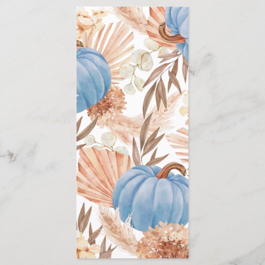 Boho Pampas blue Pumpkin  メニュー (裏面)