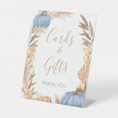 Boho Pampas blue Pumpkin cards & gifts sign 台座サイン (正面)