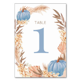 Boho Pampas blue Pumpkin Table number テーブルナンバー