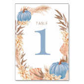 Boho Pampas blue Pumpkin Table number テーブルナンバー (裏面)