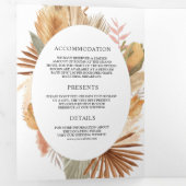 Boho Pampas Drayed Palm All 結婚 In One's 三つ折り招待状 (内部最初)