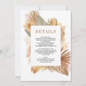 Boho Pampas Drayed Palm All 結婚 In One's 招待状 (裏面)