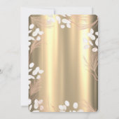Boho Pampas Flowers Gold 80th Birthday  招待状 (裏面)