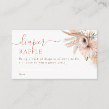 Boho Pampas Gras Blumen-Babyschauer Windel-Verlosu