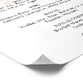 Boho Pampas Grassのドリンク結婚メニューサイン ポスター (角)