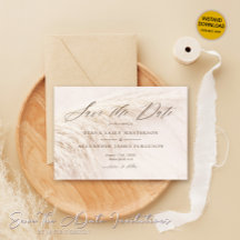Boho Pampas Grassエレガント Save the Date Card