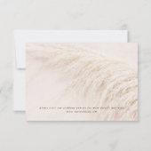 Boho Pampas Grassエレガント Save the Date Card セーブザデート (裏面)