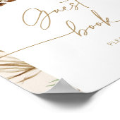 Boho pampas grassゲストブックポスターに署名 ポスター (角)