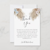 Boho Pampas Grassジェンダーがパーティーを公開 サンキューカード (正面)