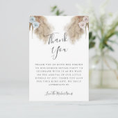 Boho Pampas Grassジェンダーがパーティーを公開 サンキューカード (スタンド正面)