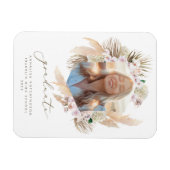 Boho Pampas Grassフレーム写真卒業 マグネット (横)