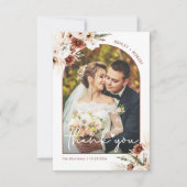 Boho Pampas Grassフローラアー結婚チの写真 サンキューカード (正面)