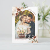 Boho Pampas Grassフローラアー結婚チの写真 サンキューカード (スタンド正面)