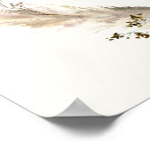 Boho Pampas Grass乾燥ブーケ歓迎ポスター ポスター (角)