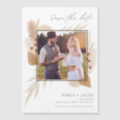 Boho Pampas Grass写真結婚式の日付を保存 (正面)