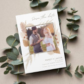 Boho Pampas Grass写真結婚式の日付を保存