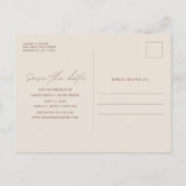 Boho Pampas Grass写真結婚式の日付を保存 案内ポストカード (裏面)