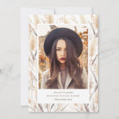 Boho Pampas Grass大学院の写真発表 招待状 (正面)