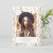 Boho Pampas Grass大学院の写真発表 招待状 (スタンド正面)