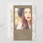 Boho Pampas Grass大学院の写真発表 招待状 (裏面)