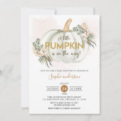 Boho Pampas Grass小さなカボチャ赤ちゃんシャワー 招待状 (正面)