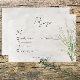 Boho Pampas Grass応答ミニマルカーモダンド 出欠カード