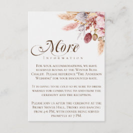 Boho Pampas Grass詳細情報の結婚詳細 エンクロージャーカード