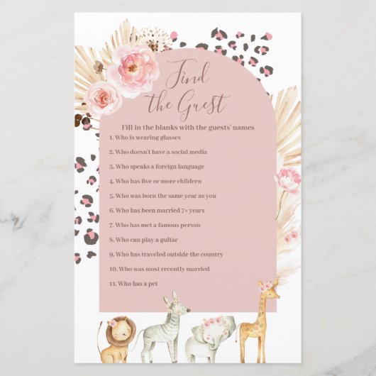 Boho Pampas Grass野獣ゲストゲームを見つける (正面)