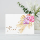 Boho pampas grass – 赤ちゃんシャワー感謝していユー サンキューカード (スタンド正面)