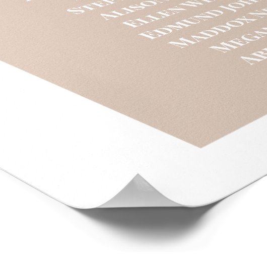 Boho Pampas Grass Archの結婚座席表 ポスター (角)