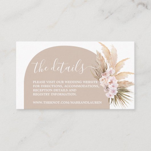 Boho Pampas Grass Archウェブサイト情報エンクロージャカード エンクロージャーカード (正面)