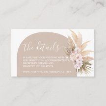 Boho Pampas Grass Archウェブサイト情報エンクロージャカード