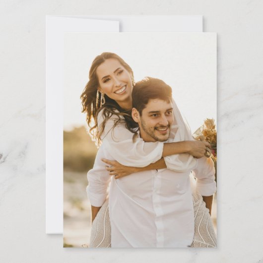 Boho Pampas Grass Arch Photo 結婚's 招待状 (裏面)