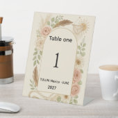 Boho Pampas Grass Arch Table Number Pedestal Sign  台座サイン (インサイチュ)