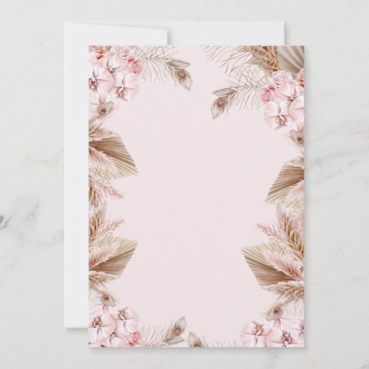  Boho Pampas Grass  Baby Shower  招待状 (裏面)