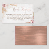 Boho Pampas Grass Baby Shower Book Request Insert 名刺 (正面/裏面)