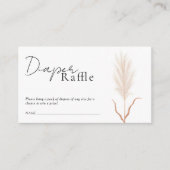 Boho Pampas Grass Baby Shower Diaper Raffle エンクロージャーカード (正面)