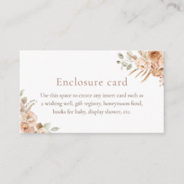 Boho Pampas Grass Baby Shower Enclosure Card エンクロージャーカード