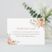 Boho Pampas Grass Baby Shower Enclosure Card 招待状 (スタンド正面)